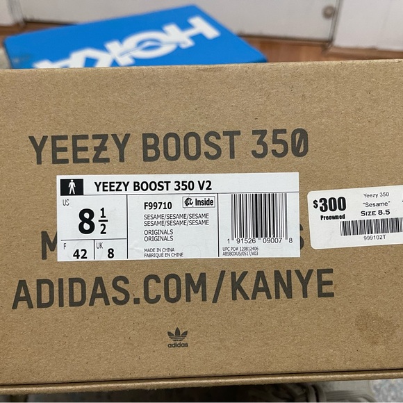 EUC Men’s Size 8.5 (Euro Sz 42) Yeezy Boost 350 V2 Sneakers In Sesame Color - Picture 12 of 17